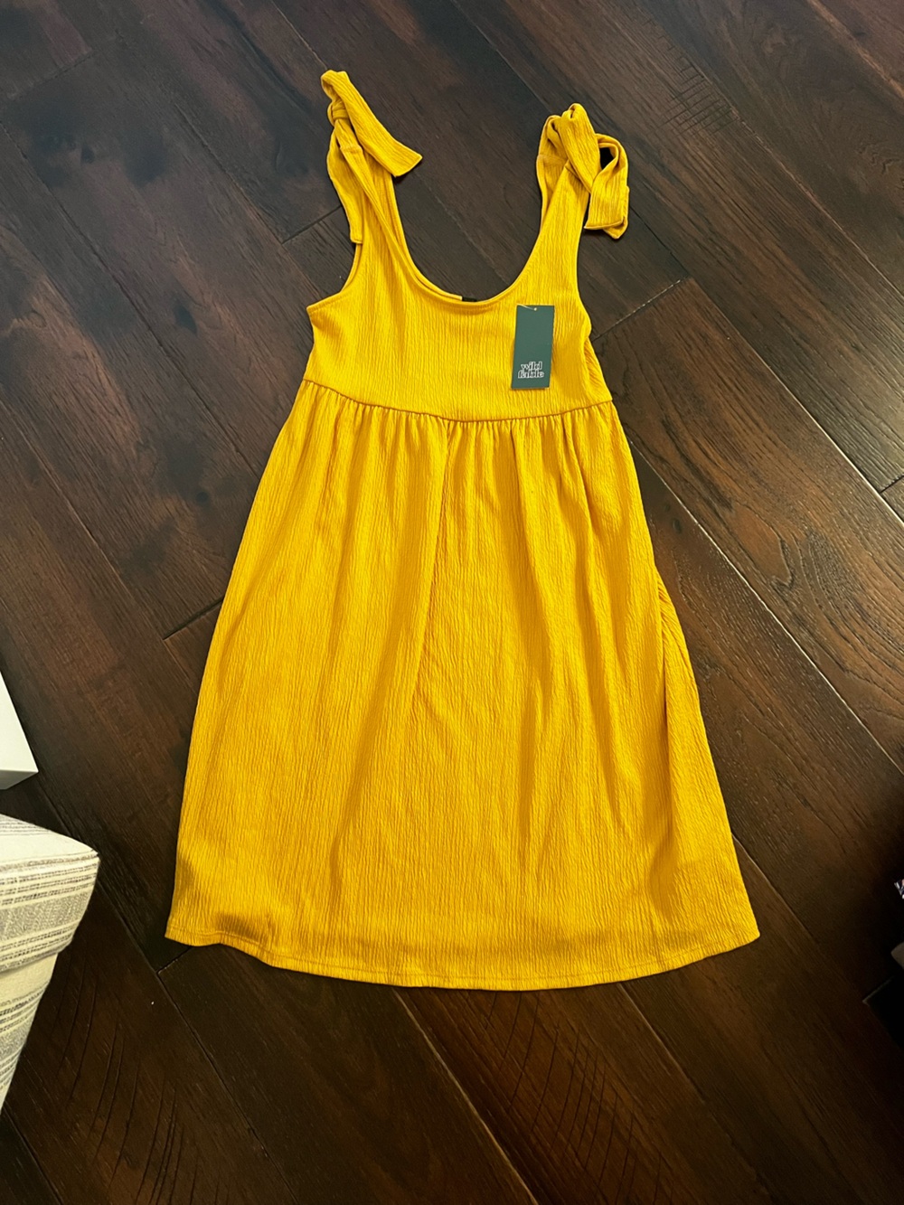 Yellow tie strap dress